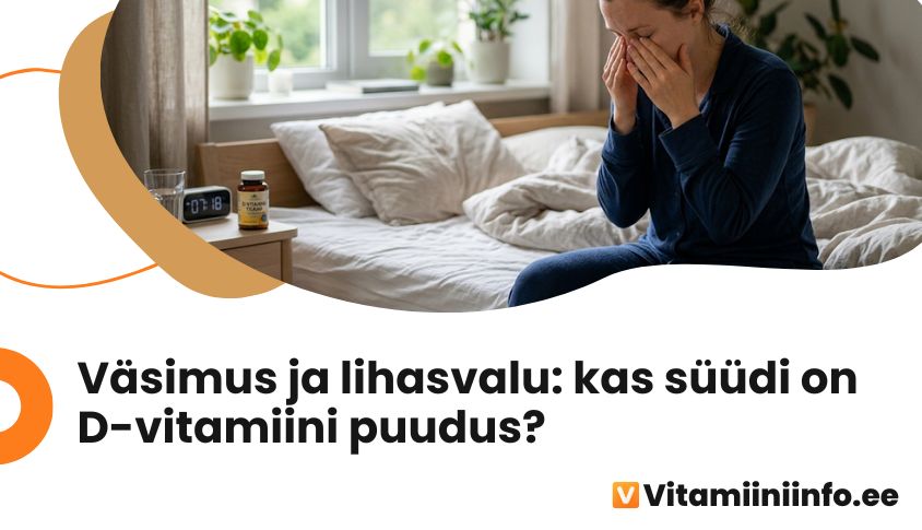 Väsinud inimene hõõrub silmi hommikul – kas põhjuseks D-vitamiini puudus