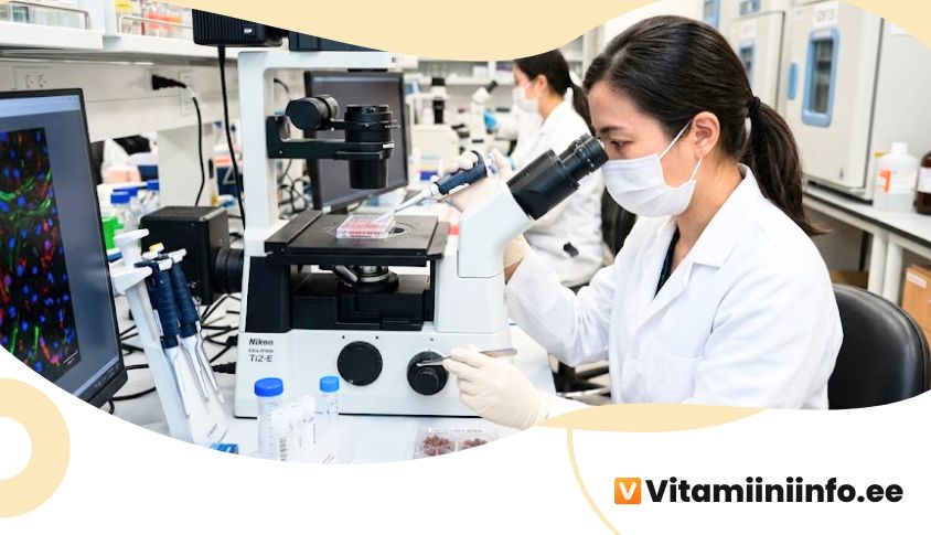 Teadlane uurib maksarakkude mudelit laboris, hormonaalne tervis ja maksakaitse