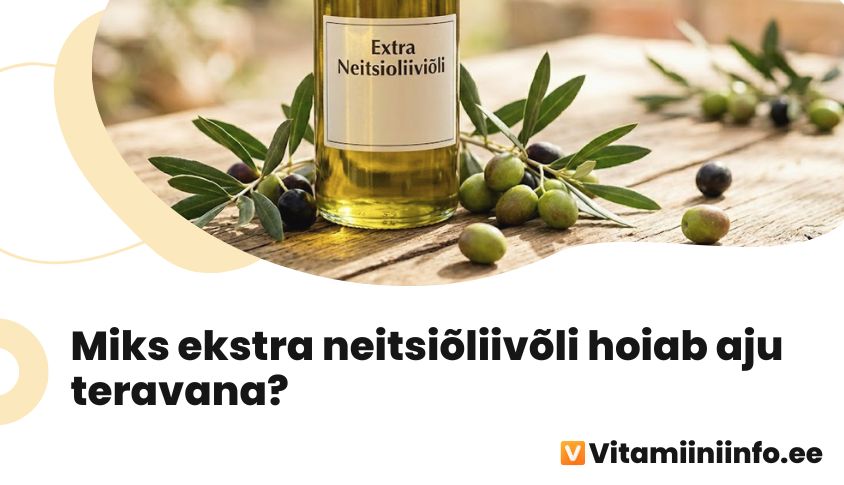 Klaaspudel ekstra neitsiõliivõli ja värskeid oliive puulaual
